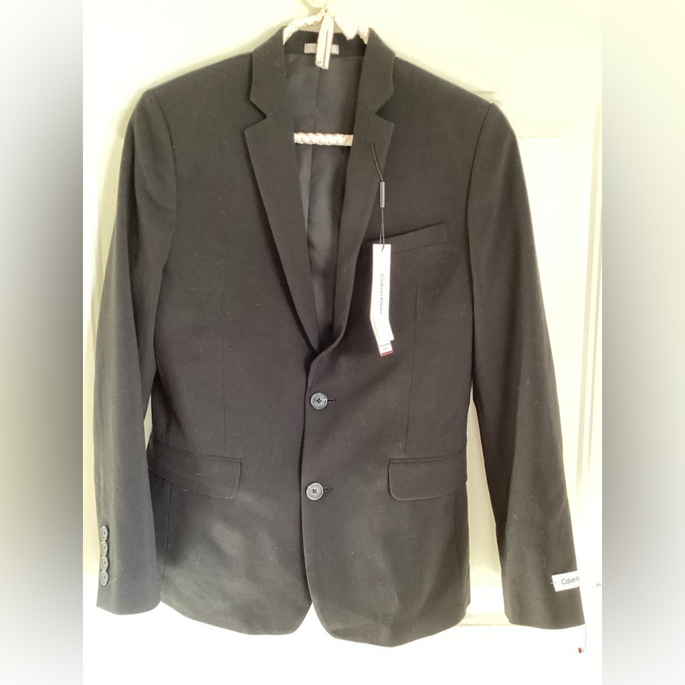 NWT-Calvin Klein Slim Fit Suit Separate-SZ 14 Black
Pit to pit 18”
Length 24”